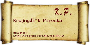 Krajnyák Piroska névjegykártya
